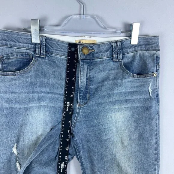 Democracy Ab Technology Jeans Bootcut Womens Size 14 Distressed Mid Rise Blue - Picture 8 of 11